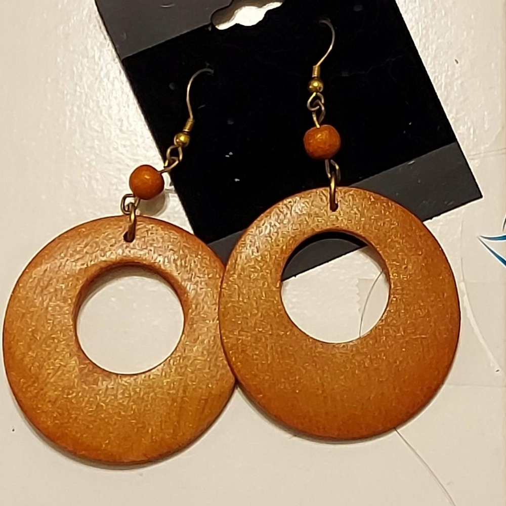 Elegant Wooden Hoop Earrings